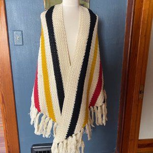 Pendleton knited Glacier park striped wool shawl.